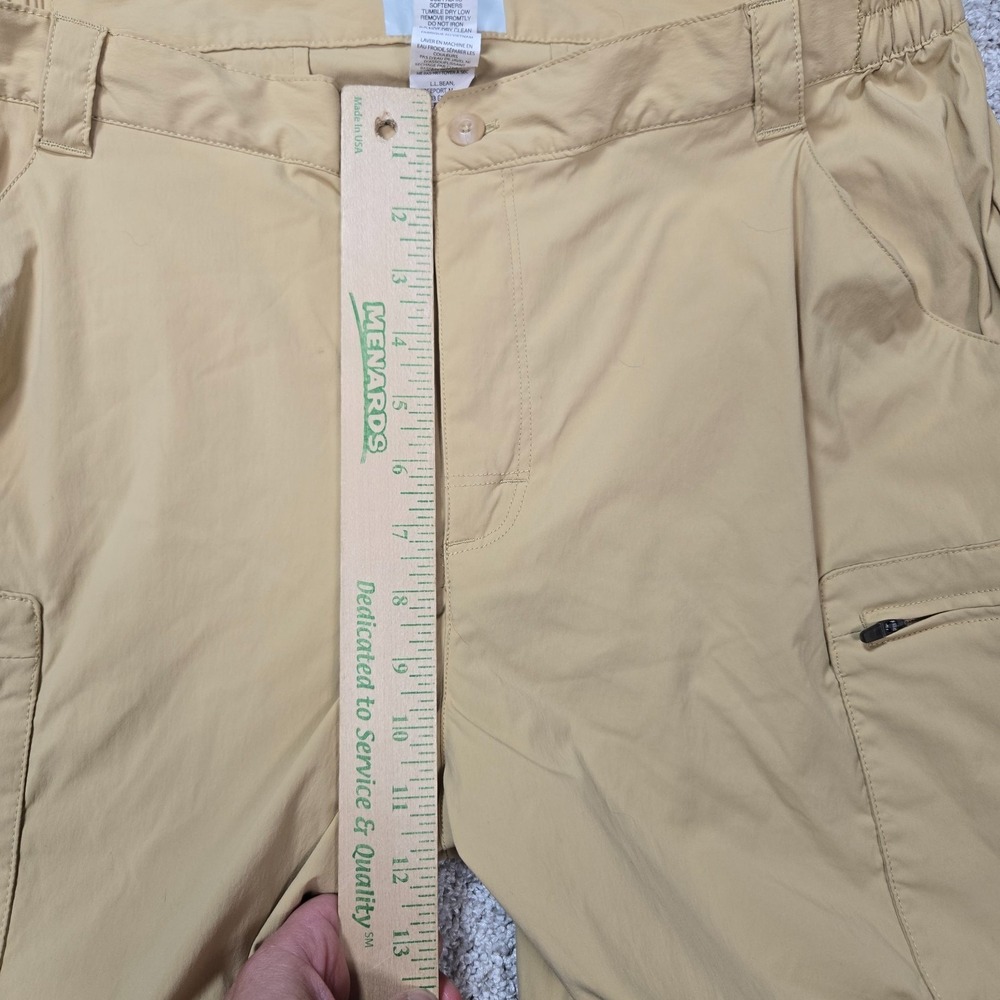 LL Bean Cresta Hiking Pant Men Large 33x27 Convertible Zip Off Cargo beige khaki - Picture 8 of 10